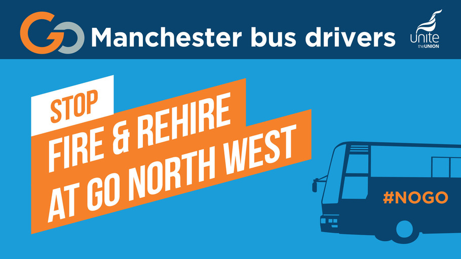 Stop the Go North West fire and rehire. Megaphone UK