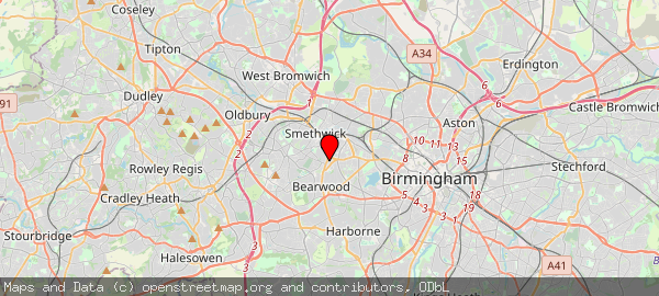 Edgbaston, Birmingham and Bearwood, Sandwell