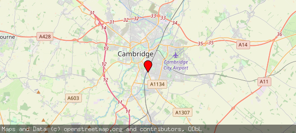 The corner of Hills Road and Cherry Hinton Road in Cambridge, Cambridgeshire, UK