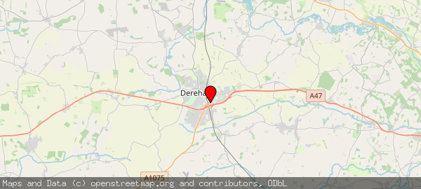 Dereham, and surrounding villages in this area of Norfolk