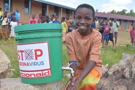 *Photo: Jenifer uses a handwashing station provided by ActionAid at her school in Burundi. Credit: Salvator Cubwa/ActionAid
