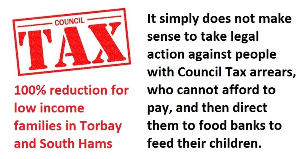100 Council Tax Reduction for people on low in Torbay and