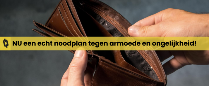 Het logo van De Bijstandsbond: een donkergroene ketting op een gele achtergrond.