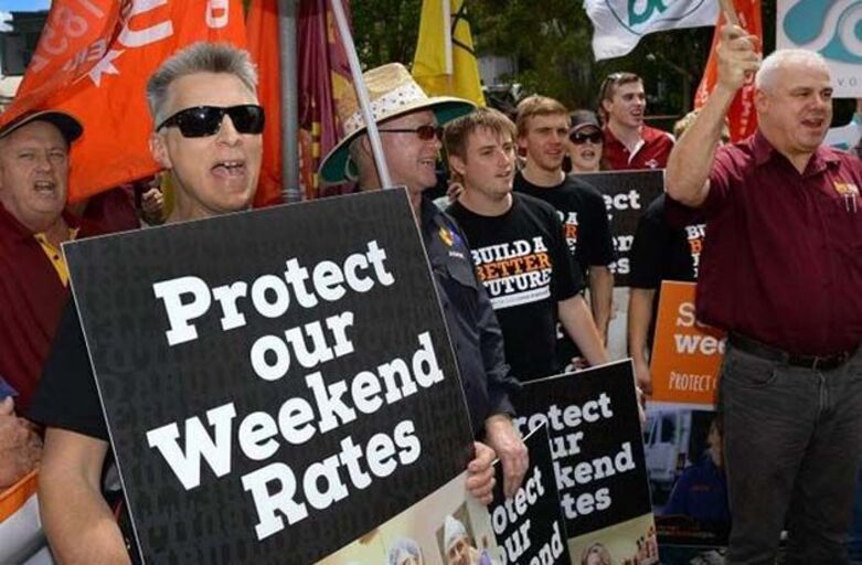 Protect Our Penalty Rates Megaphone be heard at work