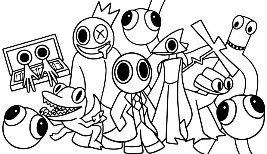 rainbow friends coloring page