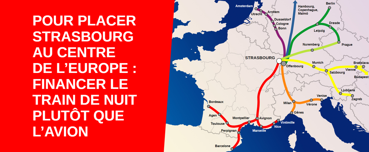Financer le train de nuit plutôt que l’avion pour placer Strasbourg au centre de l'Europe
