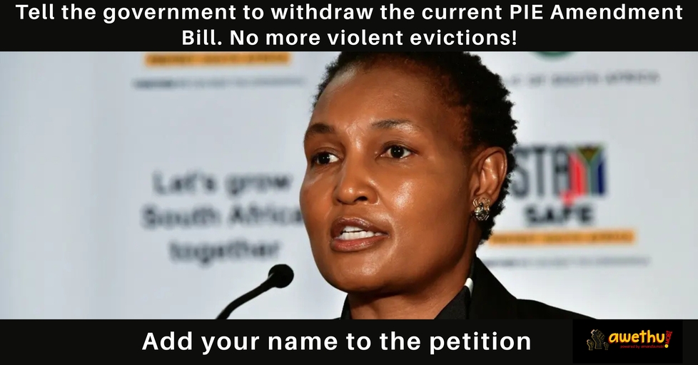 Say no to evictions and tell the government to withdraw the current PIE ...